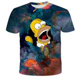 Homer Simpson Shirt Fashion Summer Printed T-shirt Casual Short Sleeve