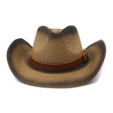 Straw Cowboy Hats Spring and Summer Western Men and Women Straw Cowboy Hat Outdoor Seaside