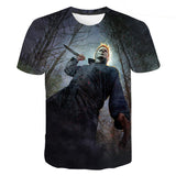 Michael Myers T Shirt Short Sleeve round Neck Pullover Men's T-shirt Short Sleeve