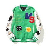 Green Varsity Jacket James Stadium Jacket Heavy Industry Full Embroidery Craft Baseball Sports Jacket Jacket