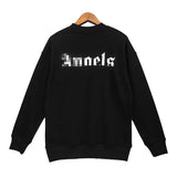 Palm Angels Sweatshirts Feather Wings Embroidered Crew Neck Long Sleeve Sweater for Men