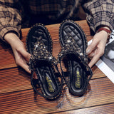 Women Open Toe Sandals Flats Large Size Bohemian Flat Beach Sandals for Women Summer