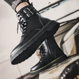 Men's Martin Boots Autumn and Winter Black Men's Leather Boots