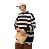 Tate Langdon Sweater Sweater Loose Striped Sweater Men's Autumn and Winter