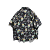 Men T Shitrs Summer Men's Cartoon Printing Lapel Shirt
