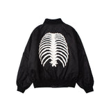 Bone Varsity Jacket Embroidery Air Force Jacket Men Loose Lapel