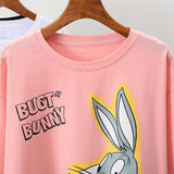 Bugs Bunny Shirt plus Size Women's Summer T-shirt Women's Short Sleeve