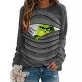 Grinch Hoodie 3D Printing Casual Sweatshirt Women