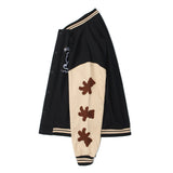 The Bears Varsity Jacket Cartoon Bear Embroidery Stitching Baseball Uniform Jacket Men's Loose Lapel Flight Jacket