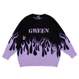 Mens Fall Outfits Men's Couple's Full Printed Crew Neck Pullover Sweater Knitted Top