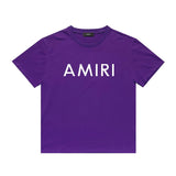 Amiri T Shirt Letter Print Casual Hip Hop round Neck Short Sleeve T-shirt