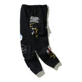 Kanye West Sunday Service Pant Vintage Graffiti Printing Sweatpants Casual Sports Fleece-Lined