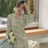 Aesthetic Dress Spring V-neck Floral Dress