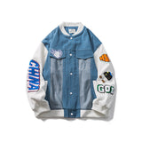 Baby Blue Varsity Jacket Spring Jacket Fashion Stitching Baseball Young Men's Jacket