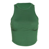 Music Festivals Rave Outfits Girls Tops Summer Women's Fashion round Neck Sleeveless Slim Fit