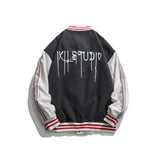 Baby Blue Varsity Jacket Autumn Leisure Coat Stitching Baseball Uniform for Men