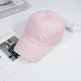 Smiley Face Cap Summer Soft Peaked Cap Embroidered Baseball Cap