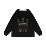 Kids Present Thoroughbred Doberman Dog Print Hoodie Loose Crew Neck Top Boys and Girls