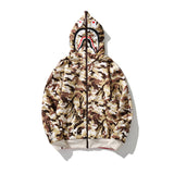 Bape Military Hoodie Camouflage Print Hooded Zipper Sweatshirt