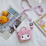 My Melody Bag StellaLou Children's Bag Cartoon Cute Crossbody Shoulder Bag for Girls Change Key Case Silicone Bag Kulomi