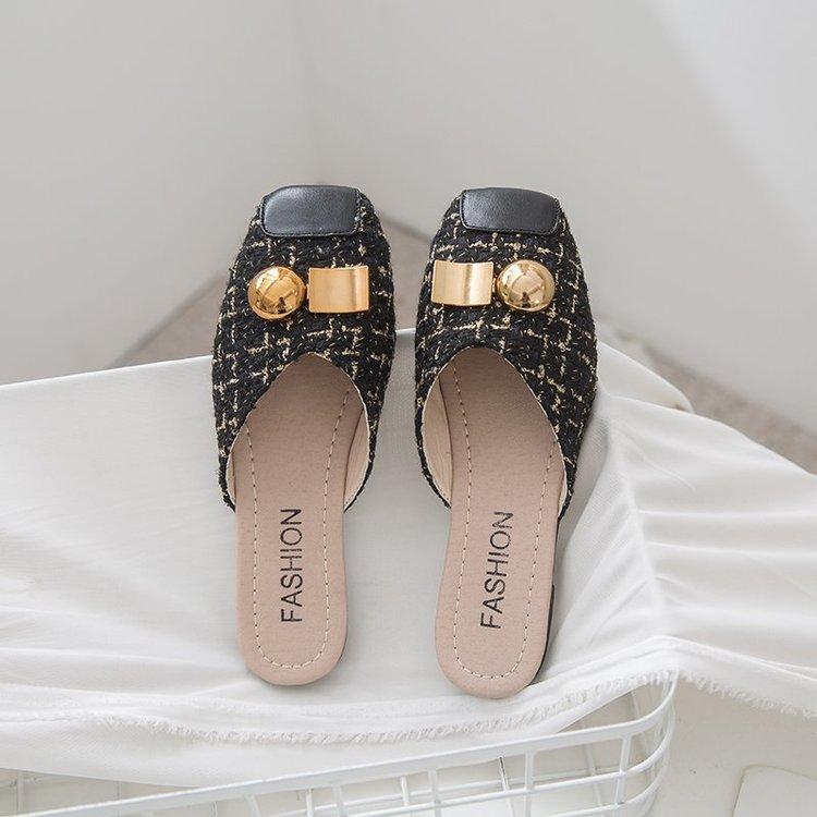 Women Open Toe Sandals Flats Spring/Summer Plaid Fashion Sandals