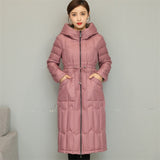 Women Winter Coats Puffer Jacket Down Coat Down Jacket Female Drawstring Waist Tight Lightweight Adhesive Both Sides Wear Jacket