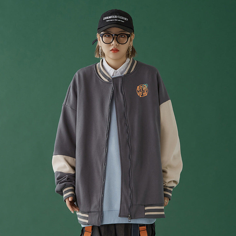 Jock Jacket Couple Wear Autumn Loose Men's Autumn Coat Casual Jacket Autumn and Winter Baseball Uniform Men's Clothing