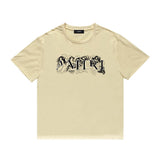 Amiri T Shirt Letter Sketch Casual round Neck Short Sleeves T-shirt