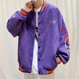 Corduroy Varsity Jacket Men's Spring and Autumn Retro High Street Couple Baseball Uniform