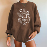 Preppy Aesthetic Sweatshirt Drop-Shoulder Sweater for Women Velvet Padded Loose Women