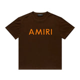 Amiri T Shirt Letter Print Casual Hip Hop round Neck Short Sleeve T-shirt