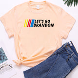 Let's Go Brandon T Shirt Letter Print Short-Sleeve T-shirt for Women