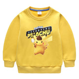 Children Pokemon Pikachu Hoodie Children's Fleece-Lined Sweater