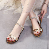 Nude Block Heel Peep Toe Simple Sandals Low Heel Sandals
