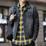 Paisley Denim Jacket Men's Denim Coat Slim Fit Jacket for Men Autumn