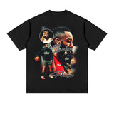 James Harden Shirt Harden Distressed Short-Sleeved T-shirt Cotton Small Neckline Loose