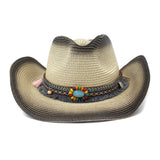 Straw Cowboy Hats Spring and Summer Men's and Women's Outdoor Straw Cowboy Hat
