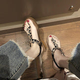 Women Open Toe Sands Flats Summer Fashion Flat Heel Bohemian Sandals