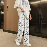 Men Pants Casual Letter Cotton Pants