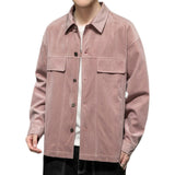 Corduroy Varsity Jacket Men's Labor Jacket Spring Autumn Baggy Coat Spring Corduroy Shirt Top