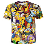 Homer Simpson Shirt Summer Digital Printing Men's Casual Short Sleeve