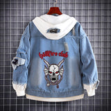 Stranger Things Hellfire Club Coat Denim Hooded Sweatshirt Stranger Things Fake Two Pieces Loose Denim Jacket