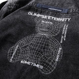 The Bears Varsity Jacket Spring and Autumn Men's Denim Coat Casual Bear Embroidery Men's Jacket Denim Coat