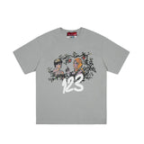 Rrr123 T Shirt Stereo Puff Print Retro Worn Looking Washed-out T-shirt