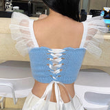 Music Festivals Rave Outfits Girls Tops Summer Women's Sexy Short T-shirt Women