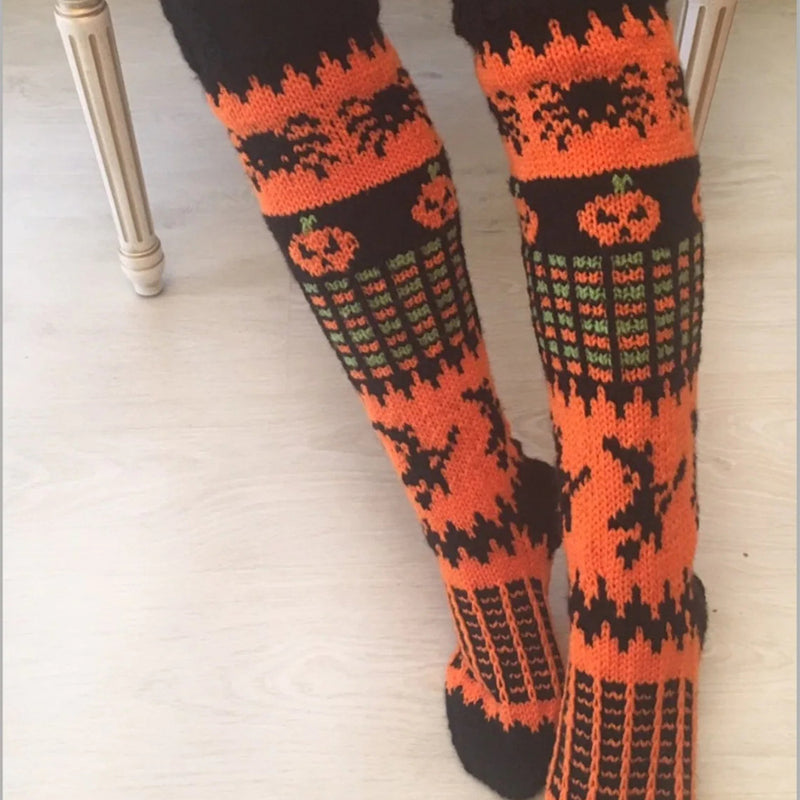 Winter Chunky Cable Thick Knit Thigh High Socks Long Stockings Boot Fall/Winter Halloween Knitting Long Stockings