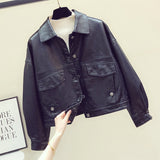 Women PU Leather Jacket Biker Motorcycle Coat Leather Coat Women's Spring and Autumn F Motorcycle Clothing PU Leather Jacket