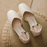 Nude Strappy Block Heels