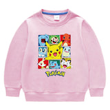Children Pokemon Pikachu Hoodie round Neck Sweater Cotton Neutral