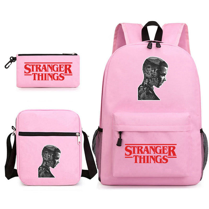 Stranger Things Backpack Pencil Case Shoulder Three-Piece Set